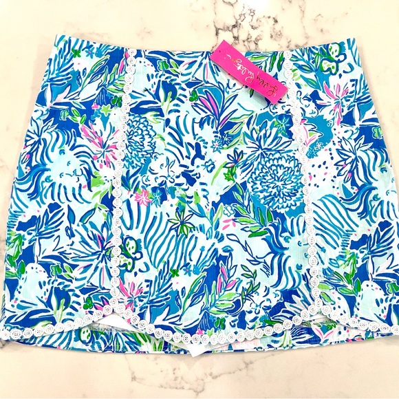 Lilly Pulitzer Patty Skort Coastal Blue Lion Around Size 12 - Picture 1 of 5